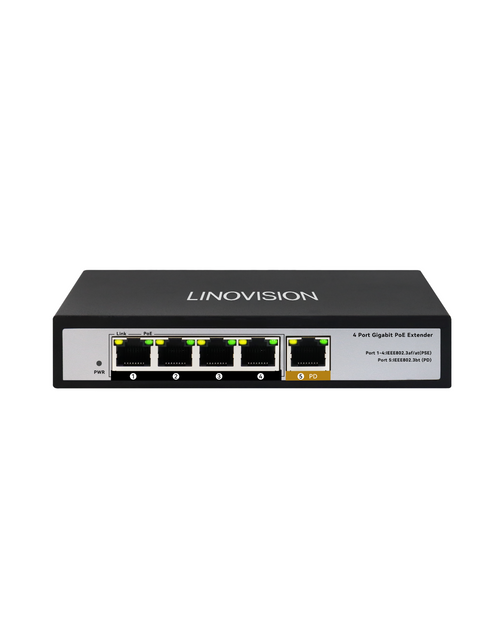 4 Port Gigabit POE Extender with 60W POE Input, 1 in 4 Out POE Repeate ...