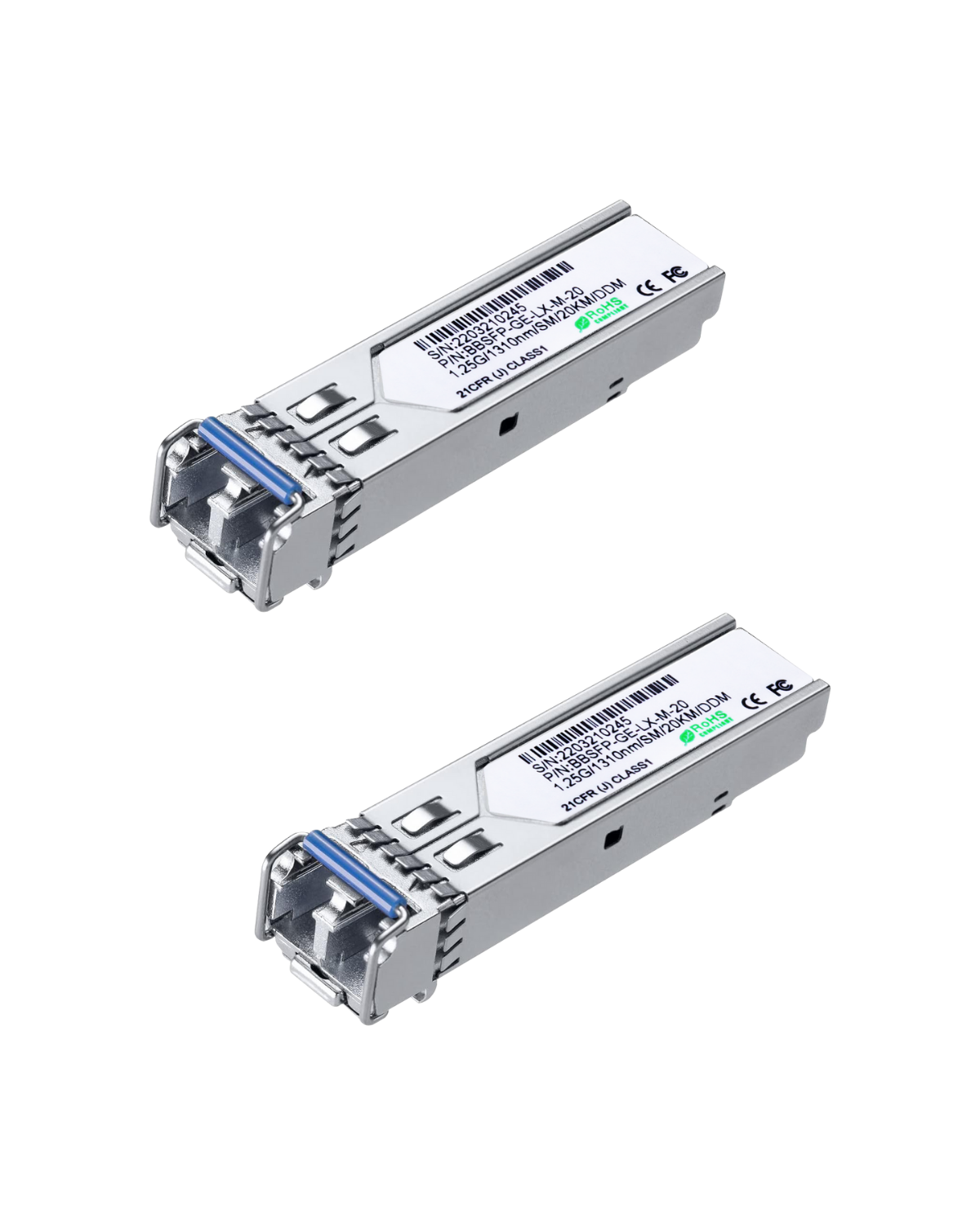 1.25G SFP 모듈 트랜시버, 1000Base-LX, 1310nm SMF, 듀얼 LC 파이버
