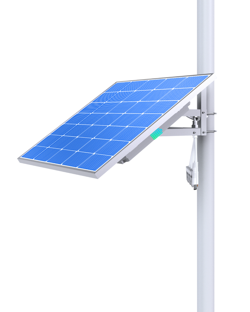 Fully Integrated 4-in-1 Smart Solar Power Supply System for Security Cameras and IoT Device, supports 3 Ports PoE Output