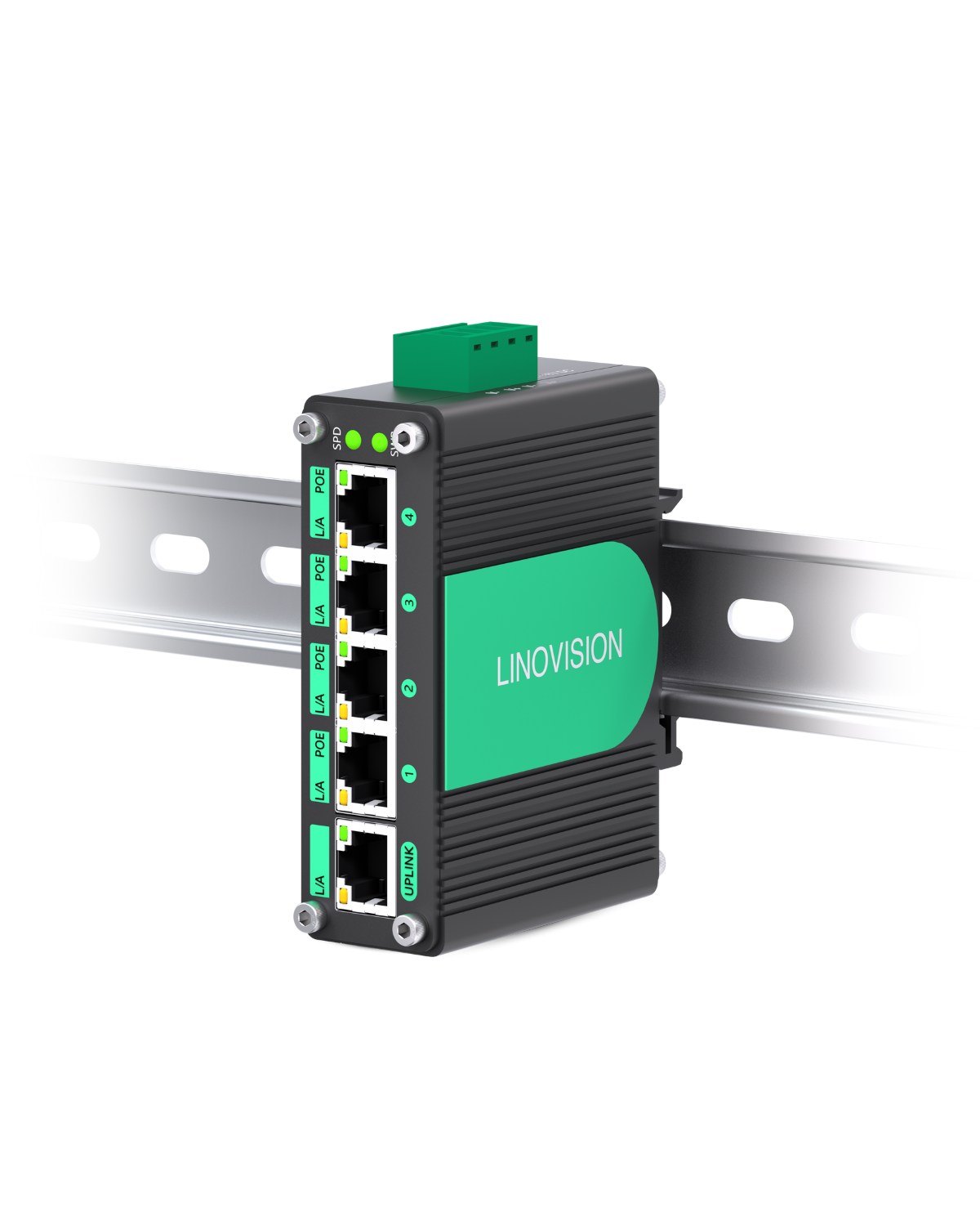 5 Ports DC9-54V Input Full Gigabit POE Switch with Voltage Booster