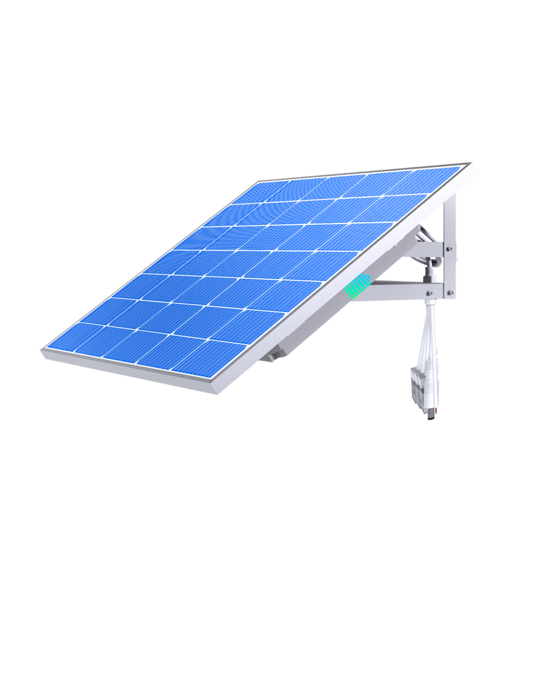Fully Integrated 4-in-1 Smart Solar Power Supply System for Security Cameras and IoT Device, supports 3 Ports PoE Output