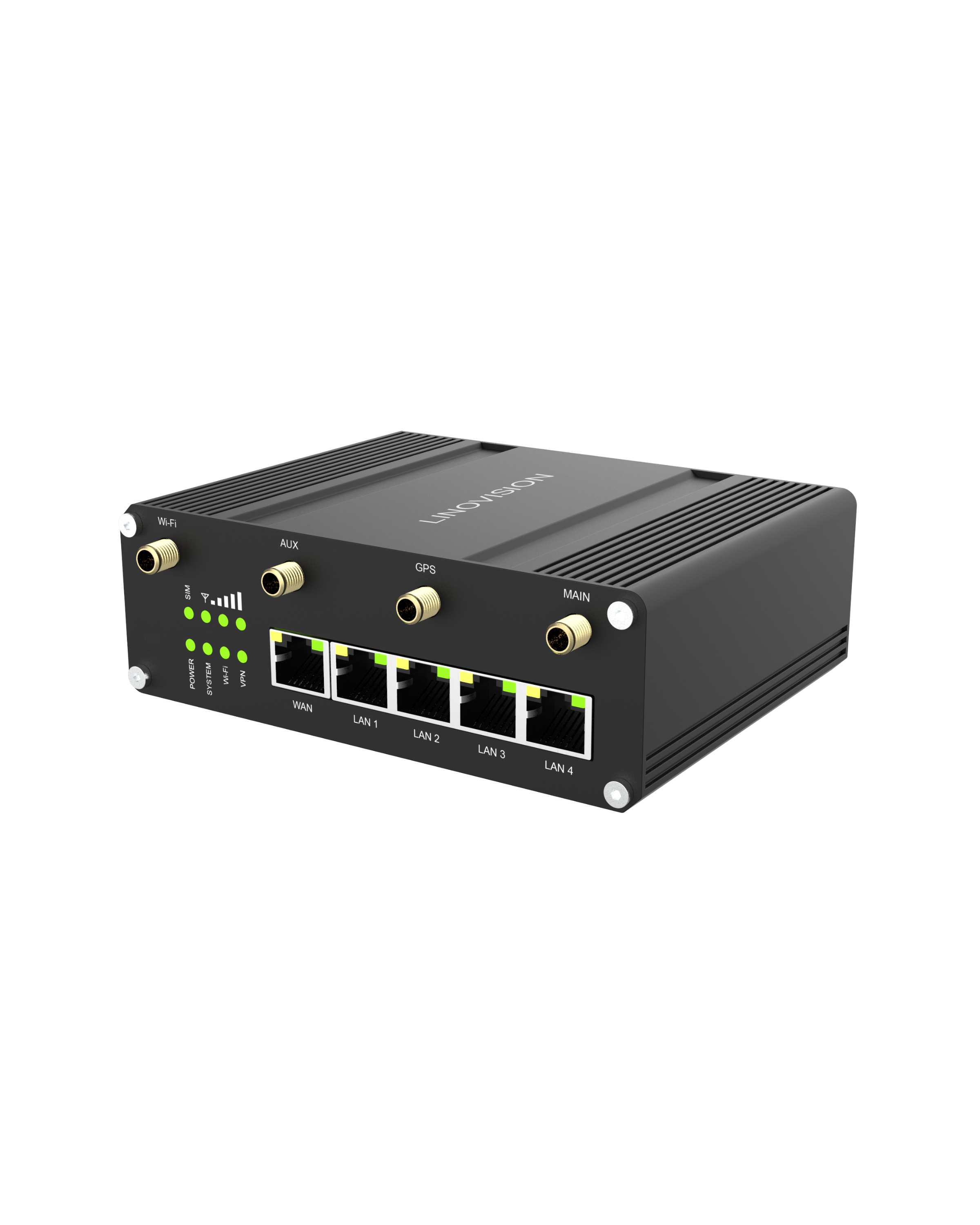 Industrial 4G LTE Cat4 Cellular Router with 5 RJ45, Wi-Fi, Dual SIM Sl ...
