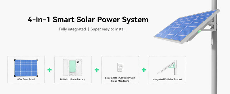 Go Solar (GO SOLO R32W) 4-in-1 Smart Solar Power System with Cellular Access fo ...