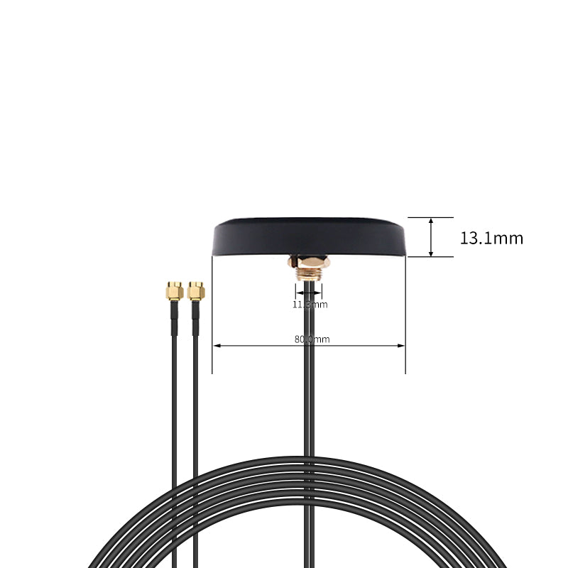 4G 蘑菇型天线，二合一（主天线 + 辅助天线），底部 40 厘米电缆