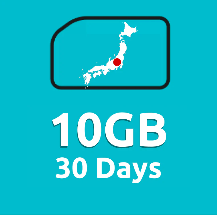 10GB 30 Days High Speed Cellular Data Plan for Japan