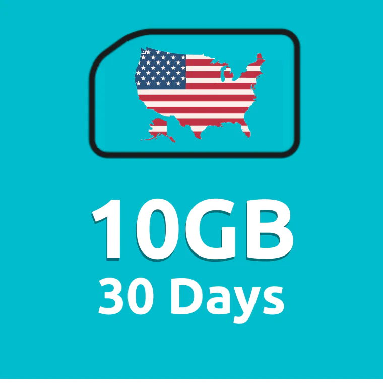 10GB 30 Days High Speed Cellular Data Plan for USA