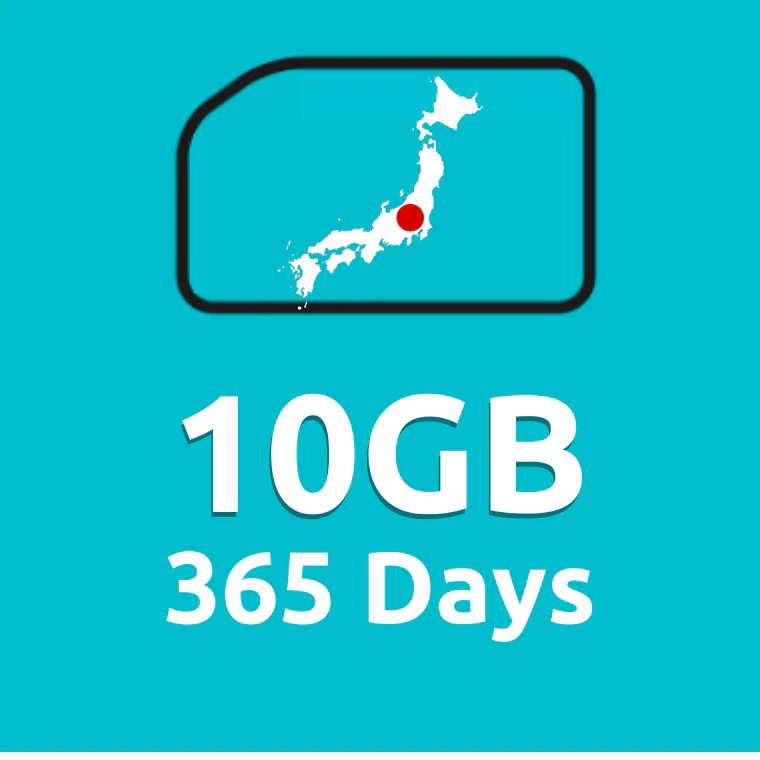 10GB 365 Days High Speed Cellular Data Plan for Japan/South Korea