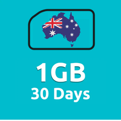 1GB 30 Days High Speed Cellular Data Plan for Australia