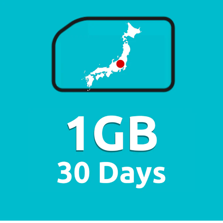 1GB 30 Days High Speed Cellular Data Plan for Japan/South Korea