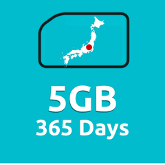 5GB 365 Days High Speed Cellular Data Plan for Japan/South Korea