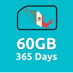 60GB 365 Days High Speed Cellular Data Plan for Mexico