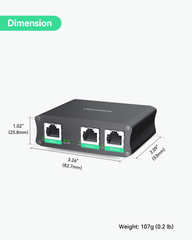 Industrial 2 Ports Gigabit PoE Extender, Passthrough and Split 30W POE to two PoE Cameras or Wireless APs