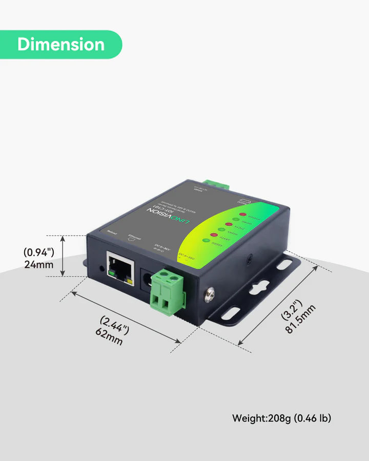 RS232 および RS485 Modbus をイーサネットに変換する産業用シリアル デバイス サーバー