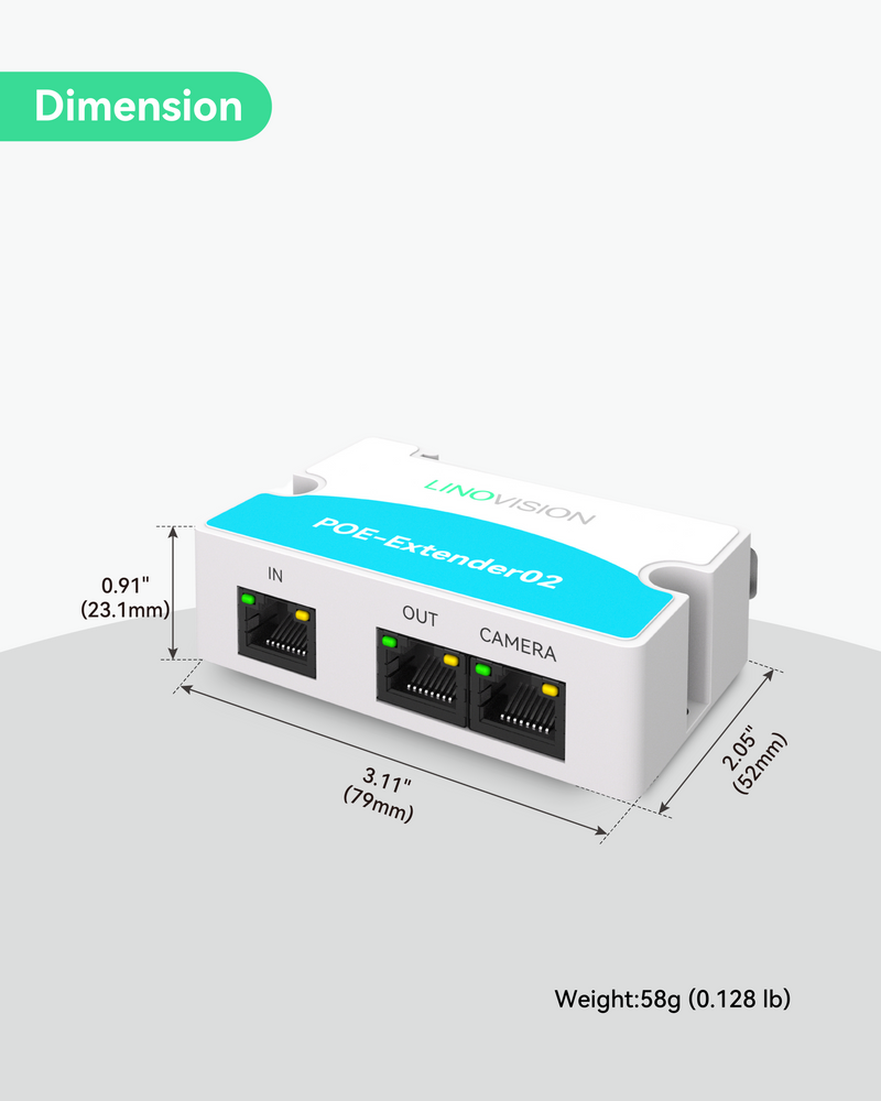 1 本の PoE ケーブルを 2 台の PoE デバイスに分割するミニ 2 ポート PoE エクステンダー