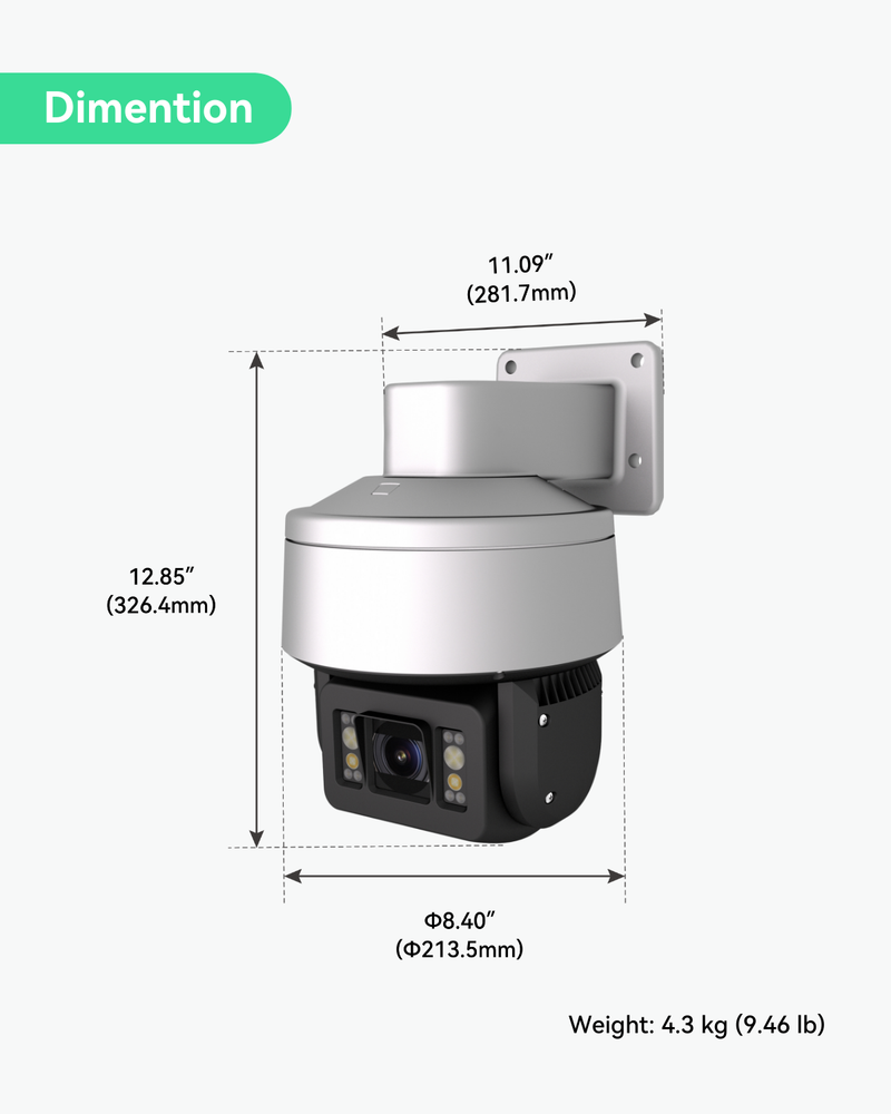 AI 스마트 부식 방지 4MP 32배 광학 줌 네트워크 돔 카메라, 폴리머 소재