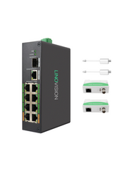 8 Port PoE + Ethernet over Coax (EOC) Hybrid ePoE Switch with bundled EOC Adapters and EOC Transmitters