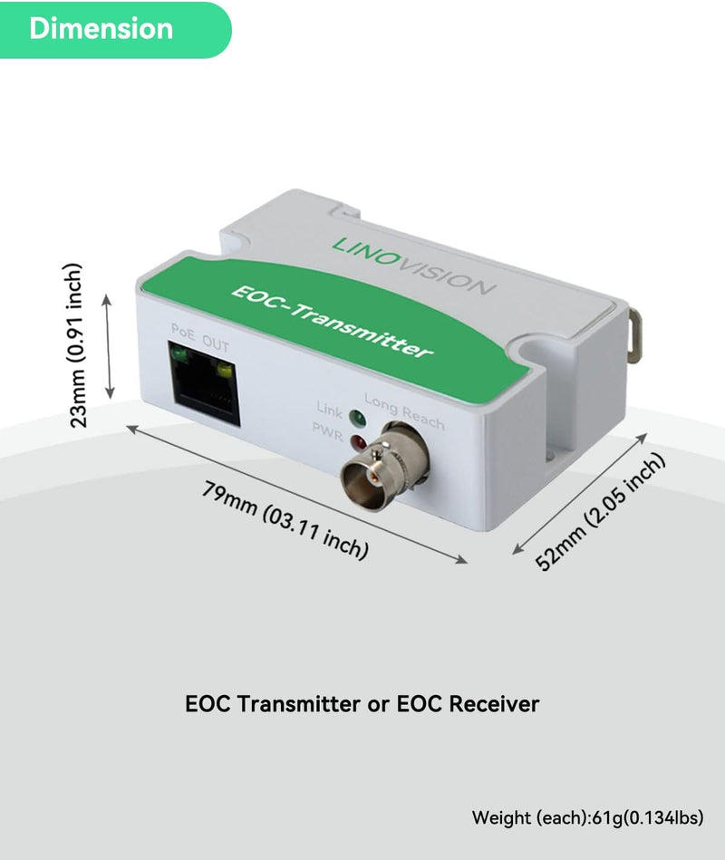 EOC 发射器（连接到 IP 摄像机侧）（仅发射器） 