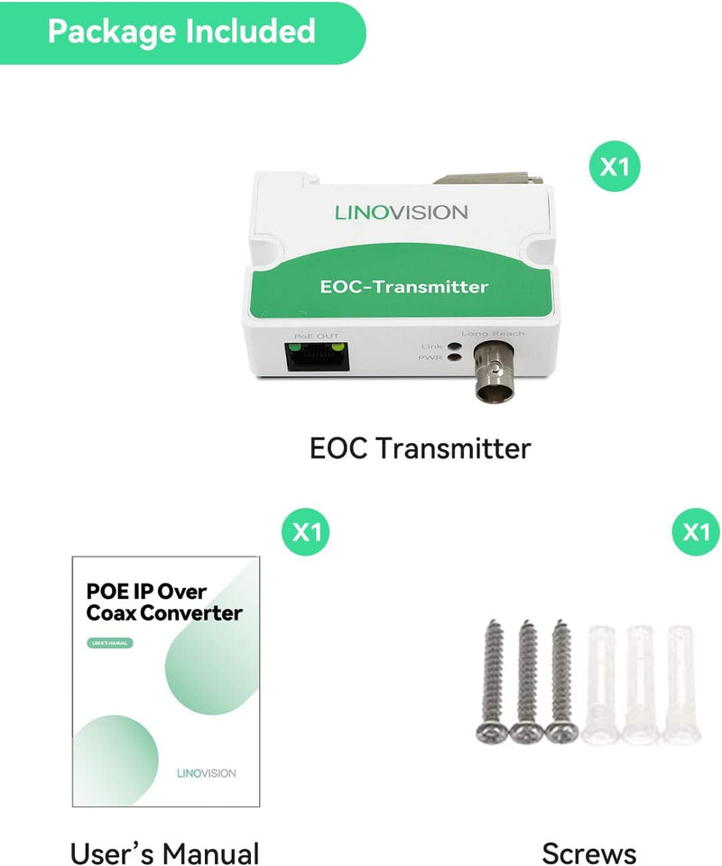 EOC transmitter (connect to IP camera side) (Transmitter Only)