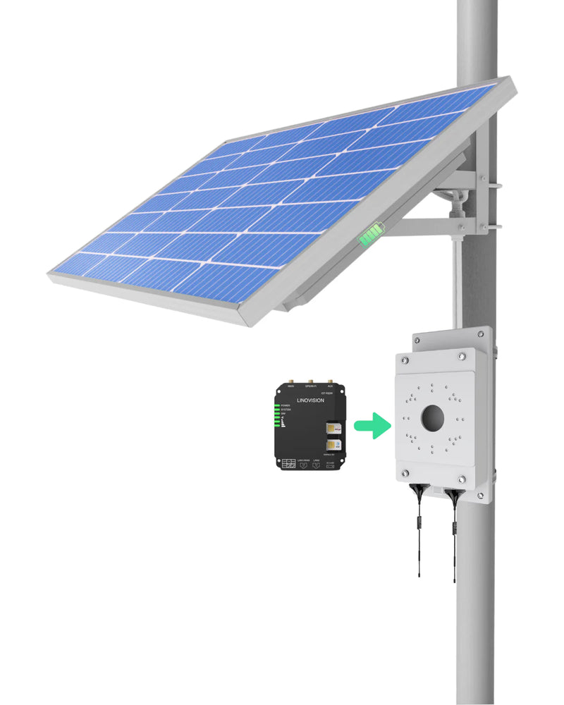 (GO SOLO R32W) 4-in-1 Smart Solar Power System with Cellular Access for Security Cameras