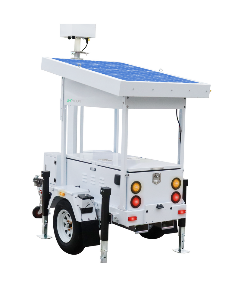 (GO Trailer S7P870B800) 20ft electric steel mast, square telescopic type, 2x435W solar panels, 4x200AH LiFePO4 battery