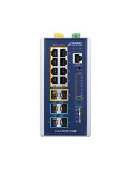 PLANET Industrial L3 Managed 8-Port 802.3bt PoE++ Switch with 2x 2.5G and 4x 10G SFP+ Uplink, Total PoE Budget 360W, EN61000-6-2/-4 Heavy Industrial EMC and EN50121-4 Railway certified