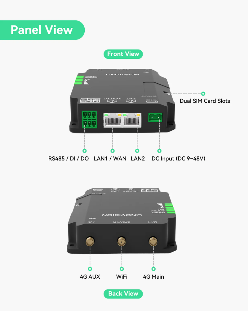 WiFi 및 RS485가 포함된 산업용 잠금 해제 4G LTE CAT4 라우터, Verizon 인증