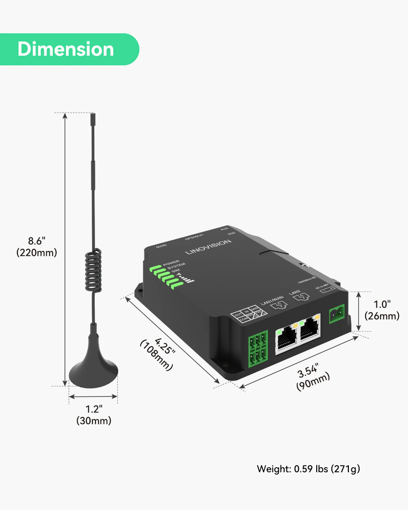 WiFi 및 RS485가 포함된 산업용 잠금 해제 4G LTE CAT4 라우터, Verizon 인증