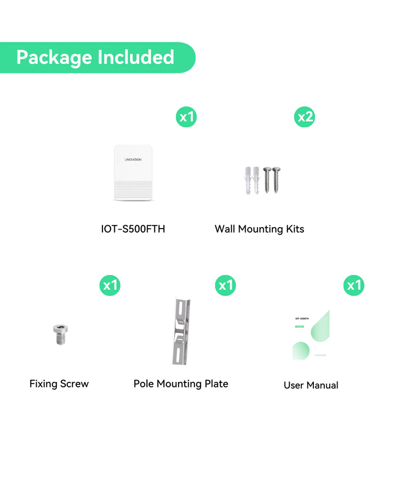 食品安全で防水性のある筐体を備えた LoRaWAN ワイヤレス磁気温度・湿度センサー