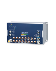 PLANET Industrial L3 16-Port 10/100/1000T with 8-/16-Port 802.3at PoE M12 + 2-Port 10GBASE-T M12 Bypass + 2-Port 10G Q-ODC Managed Ethernet Switch