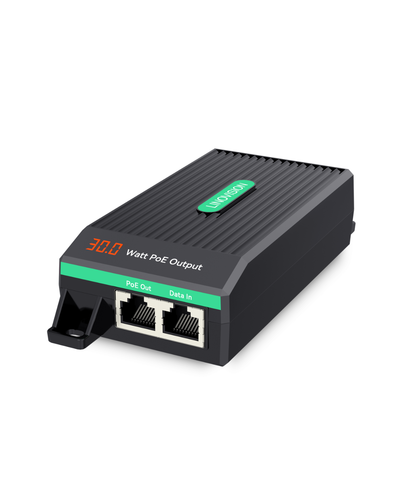 LINOVISION Gigabit 30W PoE+ Injector with AC 100-240V Input, IEEE802.3af/at 30W Power and Data