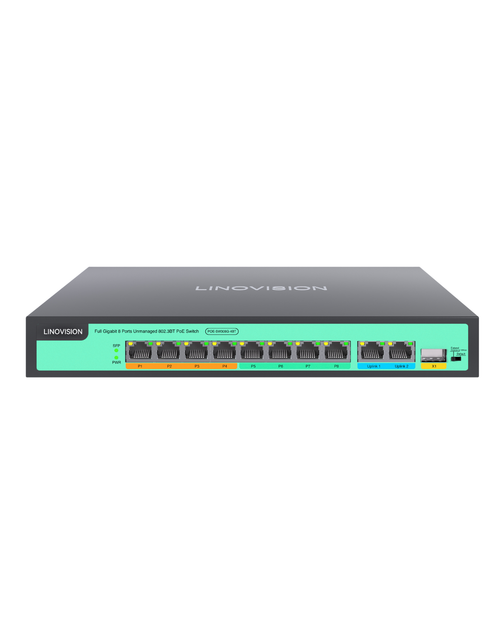 8 Ports Full Gigabit PoE++ Switch, Built-in 120W Power with 4 BT 90W P ...