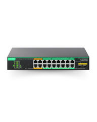 16 Ports UltraReach PoE Switch with Remotely Cloud Management, Up to 2600ft Long Range PoE & Data Transmission, 4* BT 90W & 12* AT 30W Ports, Built-in 300W Power Adapter
