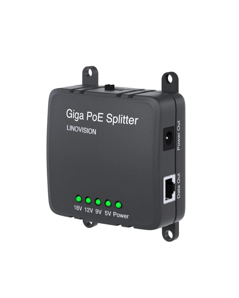 30W Gigabit PoE Splitter to DC 5/9/12/18V Output