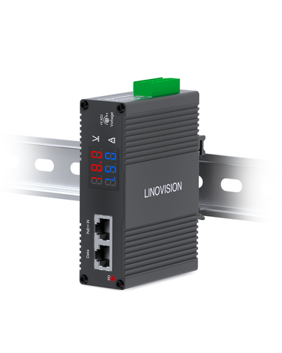 Industrial 802.3bt Gigabit 90W PoE++ Splitter with Adjustable Output Voltage DC 3-36V and LED Display