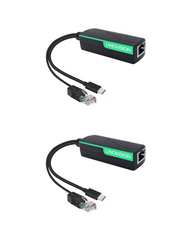 POE 分配器转 USB-C 电源和以太网数据(2 件装)