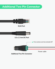 Mini Industrial Gigabit PoE+ to DC12V 2A Splitter with DC Terminal Block (POE-SP01G (2 pack))
