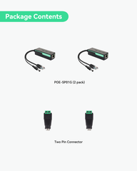 Mini Industrial Gigabit PoE+ to DC12V 2A Splitter with DC Terminal Block (POE-SP01G (2 pack))
