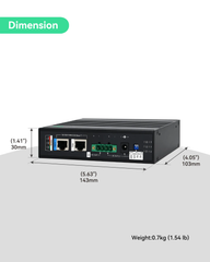 Industrial 90W BT PoE++ Splitter with Dual DC Outputs, DC24V and Switchable DC5/9/12/20V