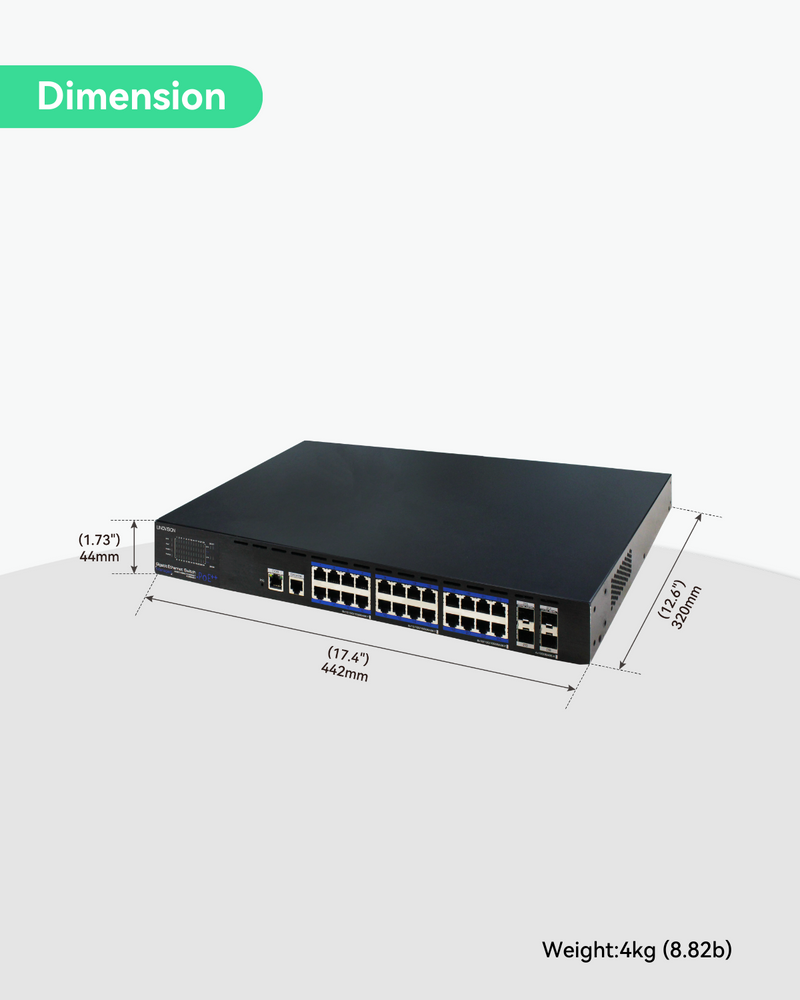 24 Ports Full Gigabit Managed PoE Switch with All BT90W PoE Ports,Total Budget 1900W