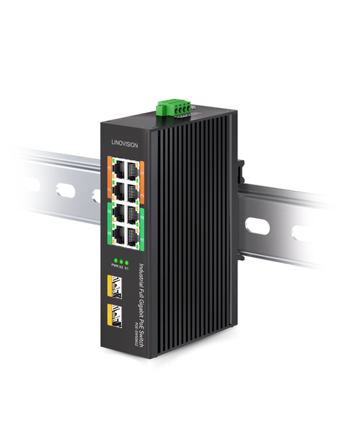 Industrial 8 Ports Full Gigabit POE++ Switch with 4 BT90W POE++ Ports ...
