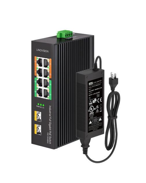 Industrial 8 Ports Full Gigabit POE++ Switch with 4 BT90W POE++ Ports ...