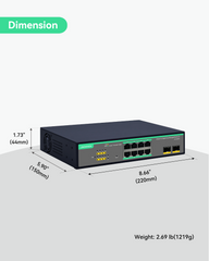 8 Ports Cloud Managed PoE Switch with 2 SFP Uplink, Full Gigabit Ports