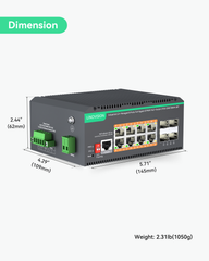 8 Ports L2+ Cloud Managed Full Gigabit BT PoE Switch, Max 480W PoE Power