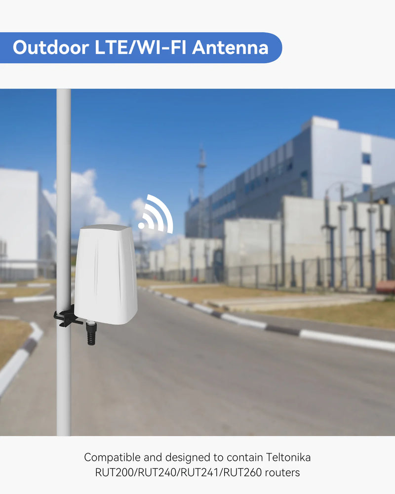 Outdoor LTE/Wi-Fi antenna and waterproof enclosure for RUT2-series routers (RUT241)