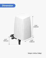 Outdoor LTE/Wi-Fi antenna and waterproof enclosure for RUTX11 and RUTM11 routers