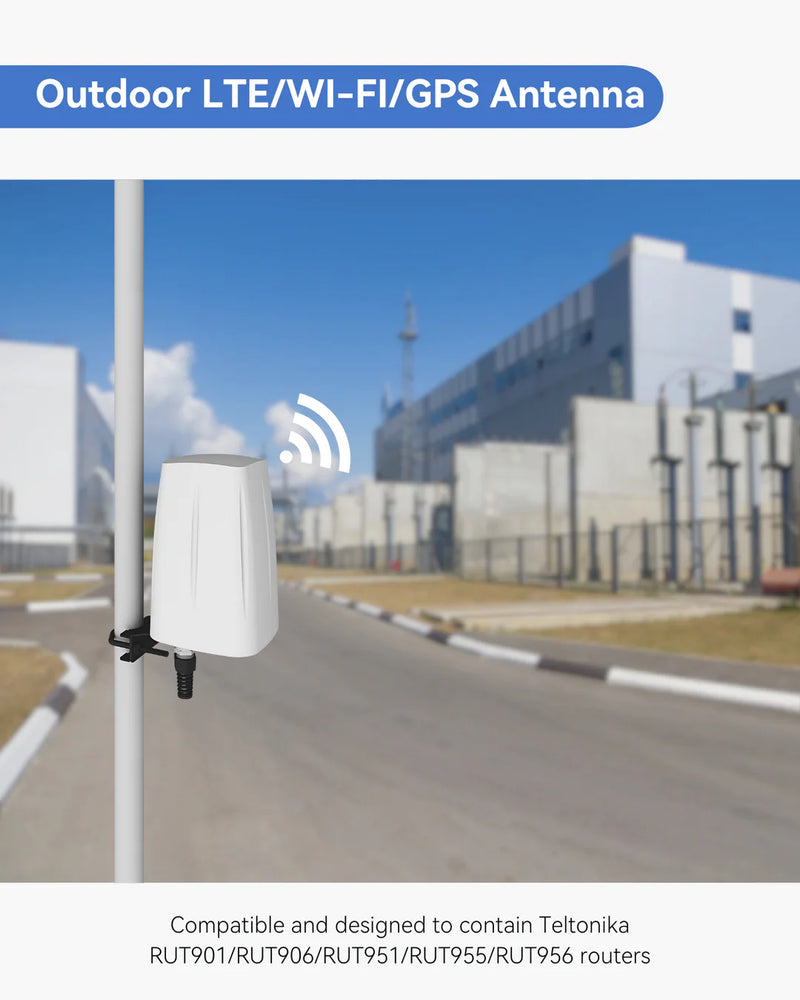 Outdoor LTE/Wi-Fi/GPS antenna and waterproof enclosure for RUT9-series routers (RUT951, RUT956)