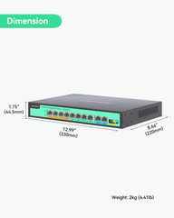 8 Ports Full Gigabit PoE++ Switch, Built-in 120W Power with 4 BT 90W Ports & 4 AT 30W Ports