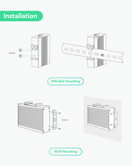 Industrial 8 Ports Full Gigabit PoE Switch Support DC 8~57V Input, 24V / 12V PoE Switch for Solar or RV UPS System