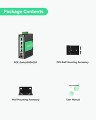 Industrial 4 Ports Gigabit Solar PoE Switch with DC9～57V Redundant Power Input