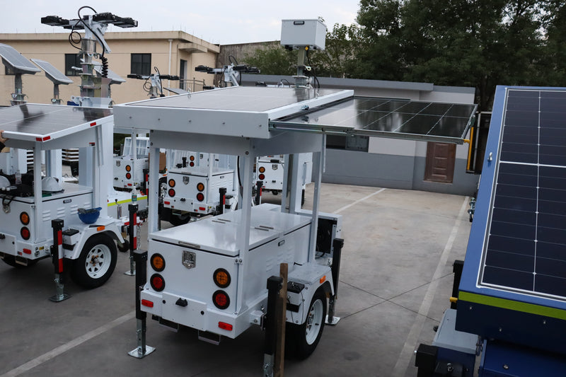 (GO Trailer S7P870B800) 20ft electric steel mast, square telescopic type, 2x435W solar panels, 4x200AH LiFePO4 battery